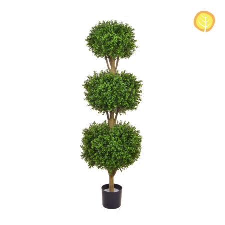 Topiaire Triple Boule de Buis Artificiel Anti-UV 150cm