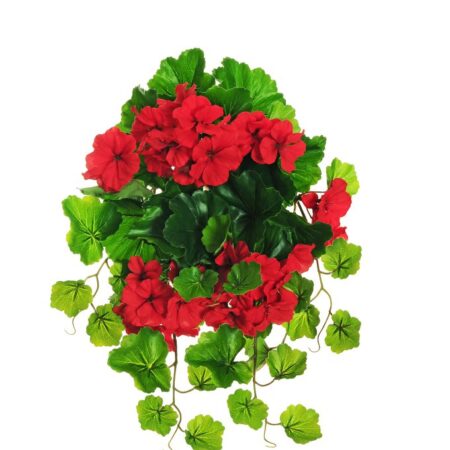 Géranium Suspendu Rouge 51cm Artificiel Anti-UV
