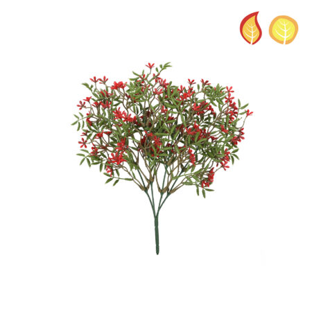Buisson Fleuri Artificiel Anti-UV 37cm – Fleurs Rouges