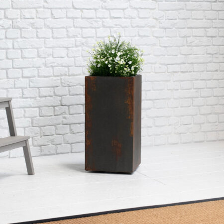 Composition Florale Anti-UV en Bac Corten Felton 100cm